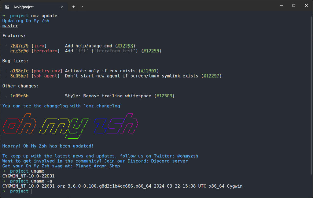 为Windows Terminal 配置zsh + Oh-My-Zsh! [非WSL]